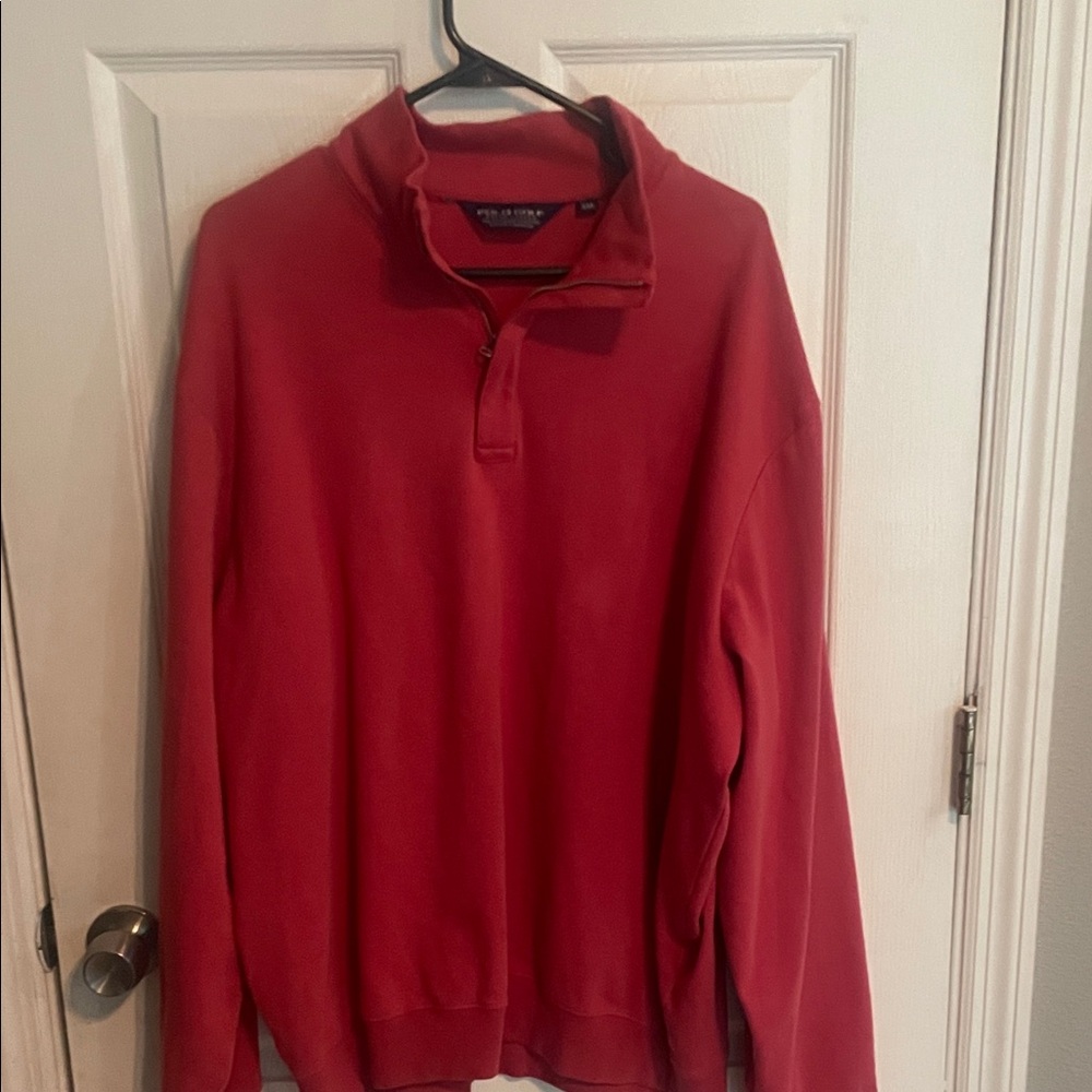 Ralph Lauren Men's Crimson Zip-Up Sweater - Picture 1 of 2